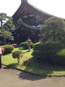 The main building and entry point of the monastery, Koshakudai. It is build completely of Japanese Cyprus wood. 